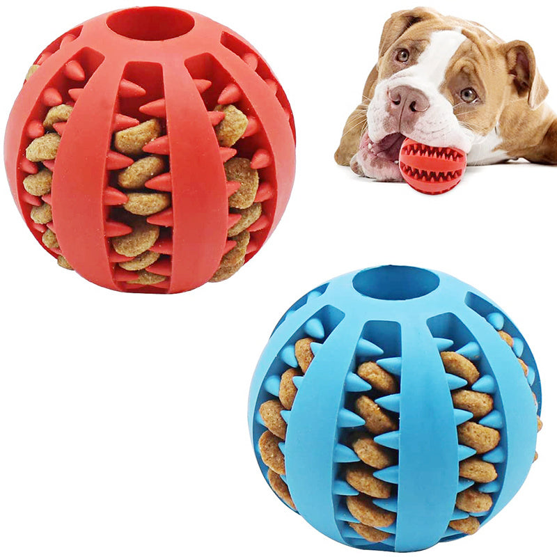 1PC Dog Ball Toys For Small Dogs Interactive Elasticity Puppy Chew Toy Tooth Cleaning Rubber Food Ball Toy Pet Stuff Accessories