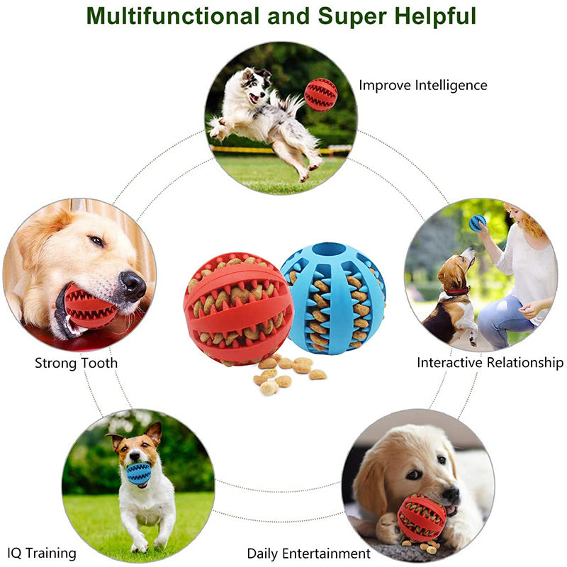 1PC Dog Ball Toys For Small Dogs Interactive Elasticity Puppy Chew Toy Tooth Cleaning Rubber Food Ball Toy Pet Stuff Accessories