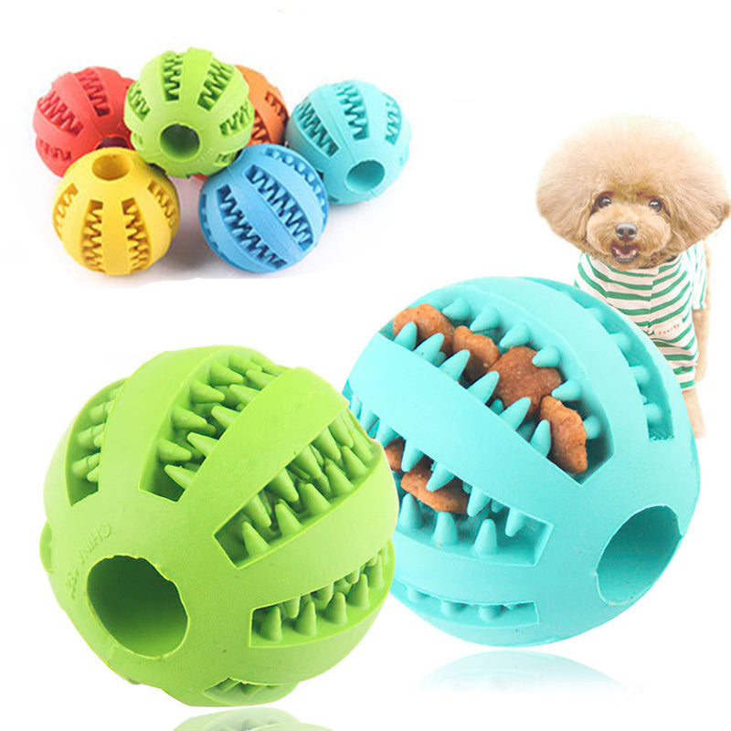 1PC Dog Ball Toys For Small Dogs Interactive Elasticity Puppy Chew Toy Tooth Cleaning Rubber Food Ball Toy Pet Stuff Accessories