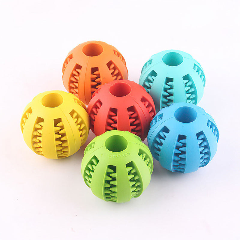 1PC Dog Ball Toys For Small Dogs Interactive Elasticity Puppy Chew Toy Tooth Cleaning Rubber Food Ball Toy Pet Stuff Accessories