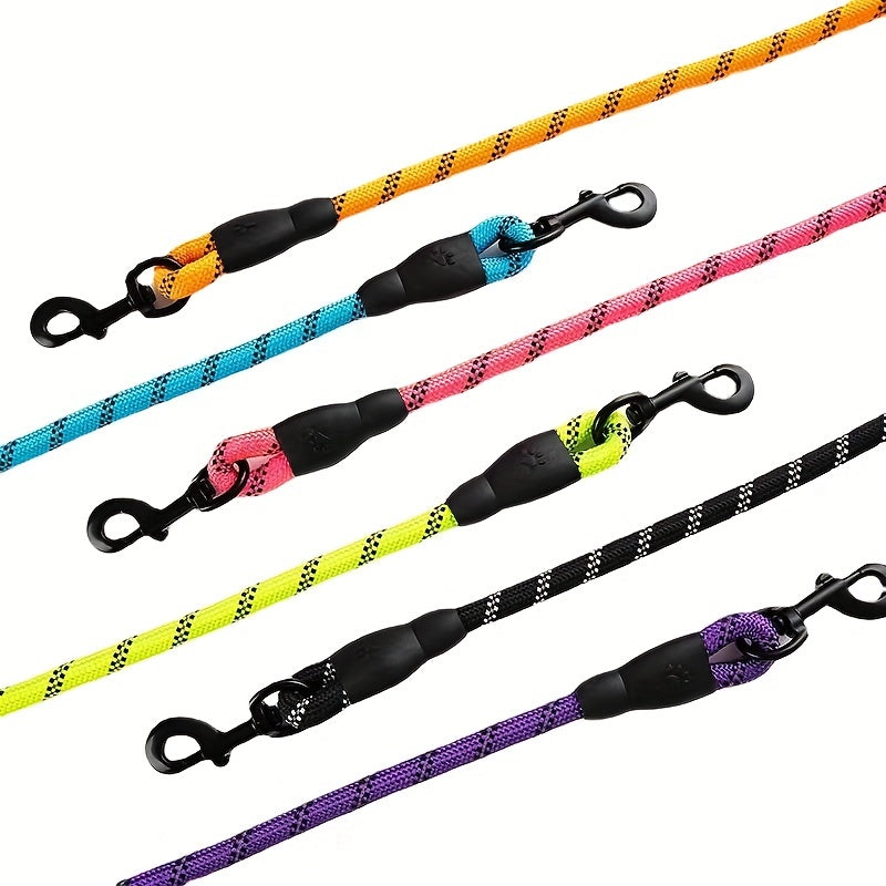 Reflective Dog Leash With Comfortable Padded Handle - Double Heavy Duty Traction Rope For Strong Dogs - Enhance Safety And Control On Walks Christmas Gift