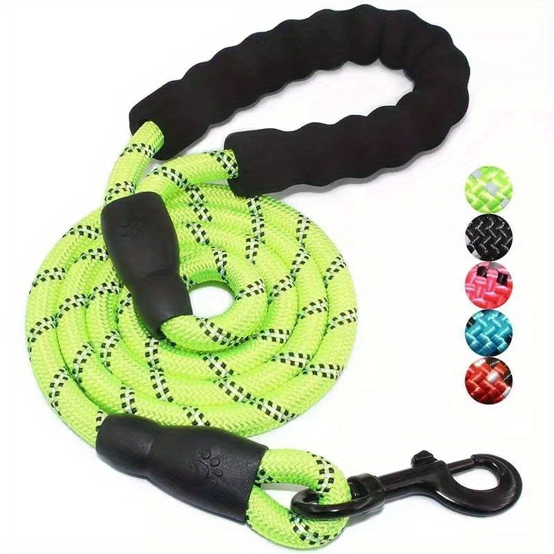 Reflective Dog Leash With Comfortable Padded Handle - Double Heavy Duty Traction Rope For Strong Dogs - Enhance Safety And Control On Walks Christmas Gift