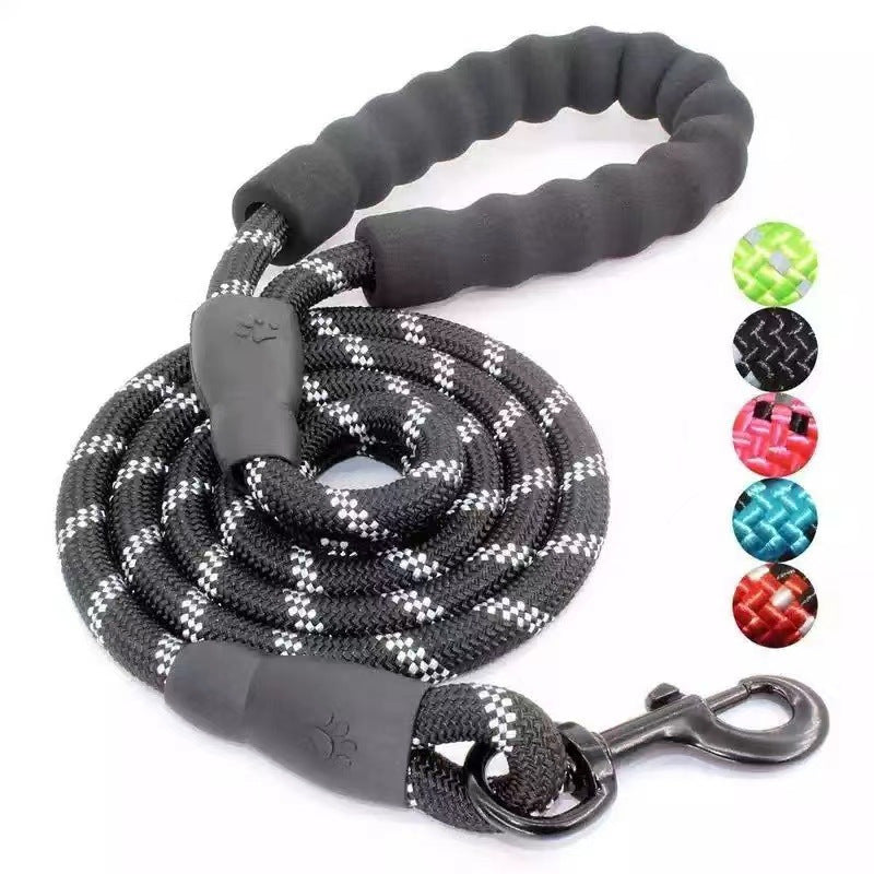 Reflective Dog Leash With Comfortable Padded Handle - Double Heavy Duty Traction Rope For Strong Dogs - Enhance Safety And Control On Walks Christmas Gift