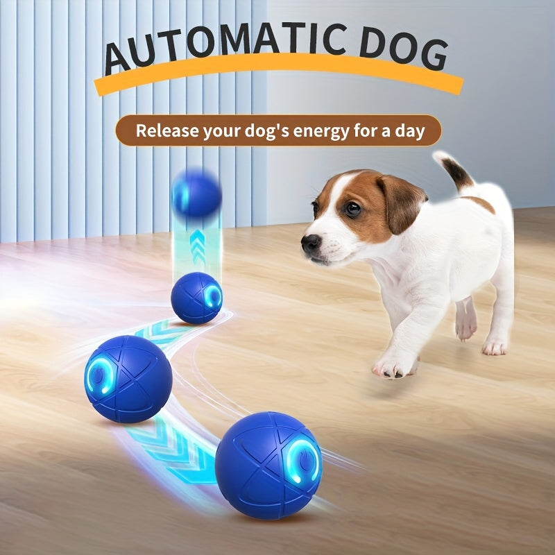 Interactive Dog Bouncing Ball Toy - USB Rechargeable, Durable Thermoplastic Rubber, Suitable for All Breeds