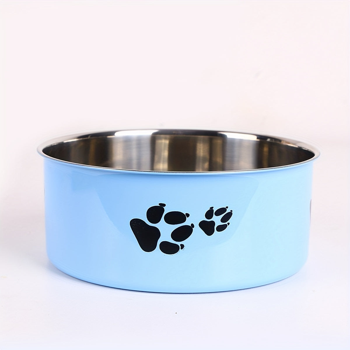 1pc Stainless Steel Dog Bowl Paw Print Dog Feeder Bowl Easy To Clean Non-Slip Dog Water Drinking Basin Christmas Gift