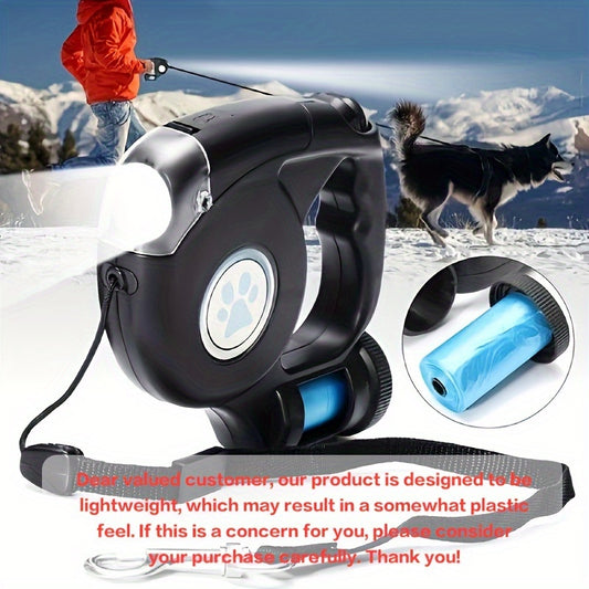 Pet Automatic Retractable Leash Dog Leash With Night Lighting Travel Pet Leash, 1pc Garbage Bag