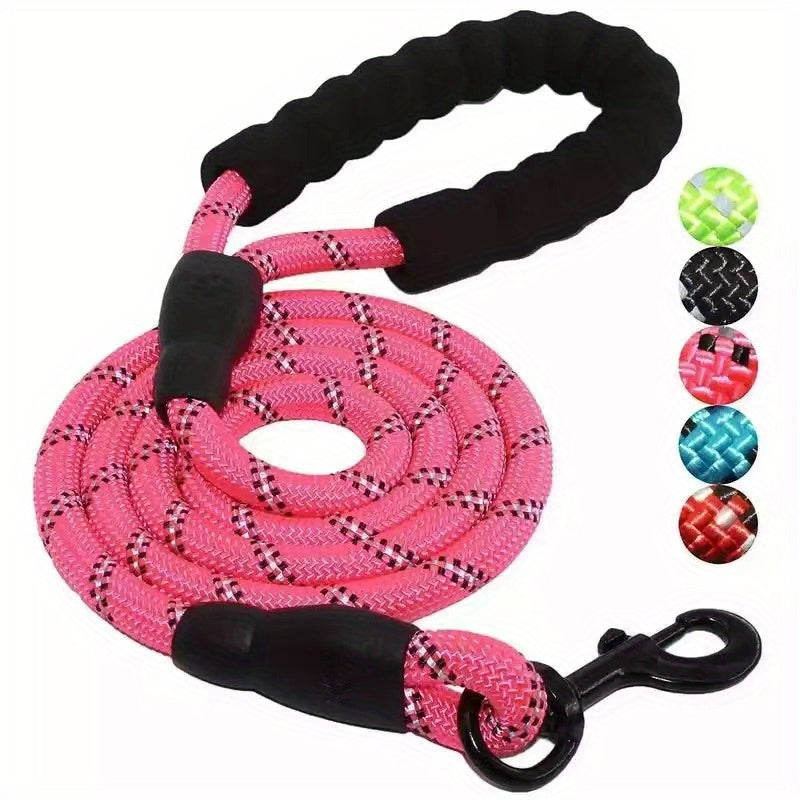 Reflective Dog Leash With Comfortable Padded Handle - Double Heavy Duty Traction Rope For Strong Dogs - Enhance Safety And Control On Walks Christmas Gift