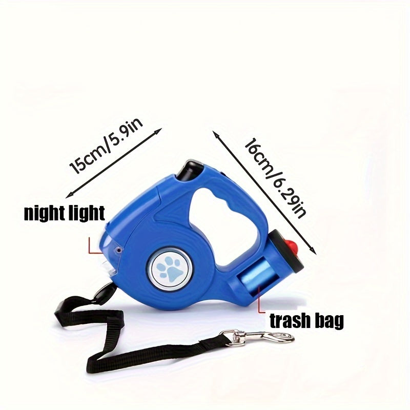 Pet Automatic Retractable Leash Dog Leash With Night Lighting Travel Pet Leash, 1pc Garbage Bag