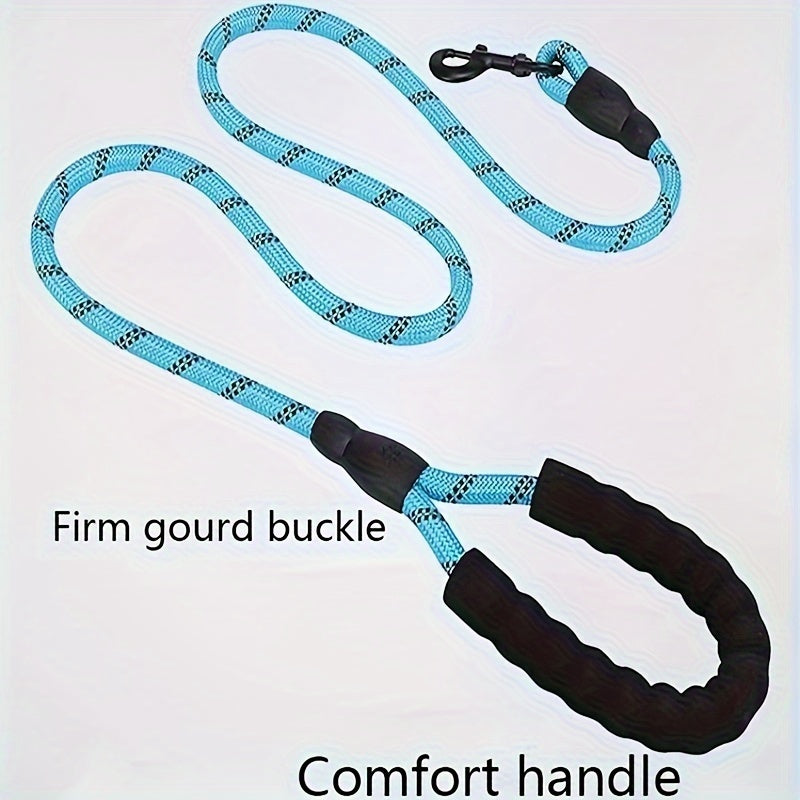 Reflective Dog Leash With Comfortable Padded Handle - Double Heavy Duty Traction Rope For Strong Dogs - Enhance Safety And Control On Walks Christmas Gift