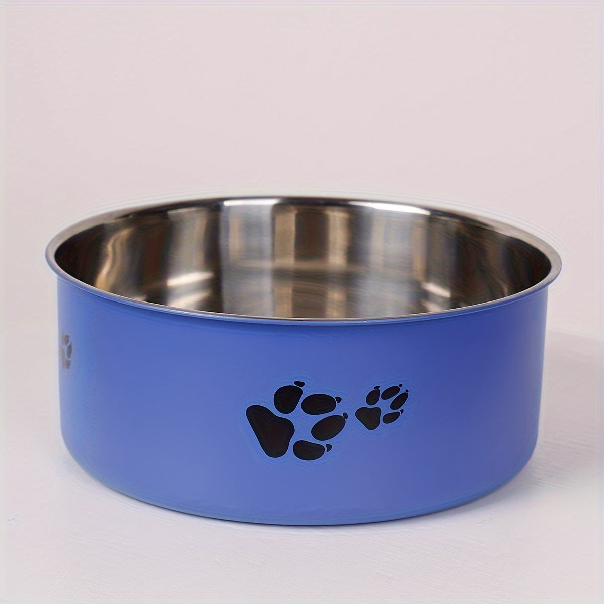 1pc Stainless Steel Dog Bowl Paw Print Dog Feeder Bowl Easy To Clean Non-Slip Dog Water Drinking Basin Christmas Gift