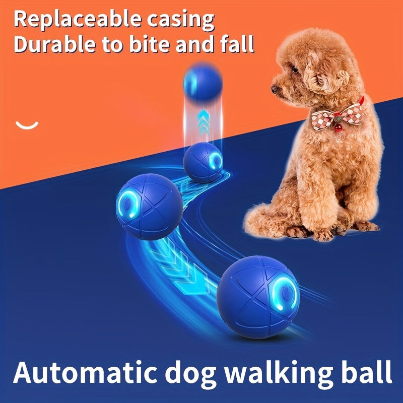 Interactive Dog Bouncing Ball Toy - USB Rechargeable, Durable Thermoplastic Rubber, Suitable for All Breeds